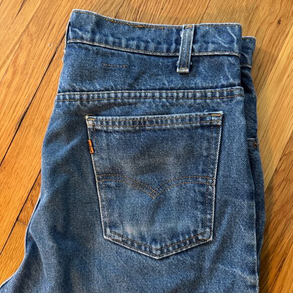 vintage levi's 517s orange tabs 80s made in usa denim blue jeans sz 33 - Picture 4 of 6